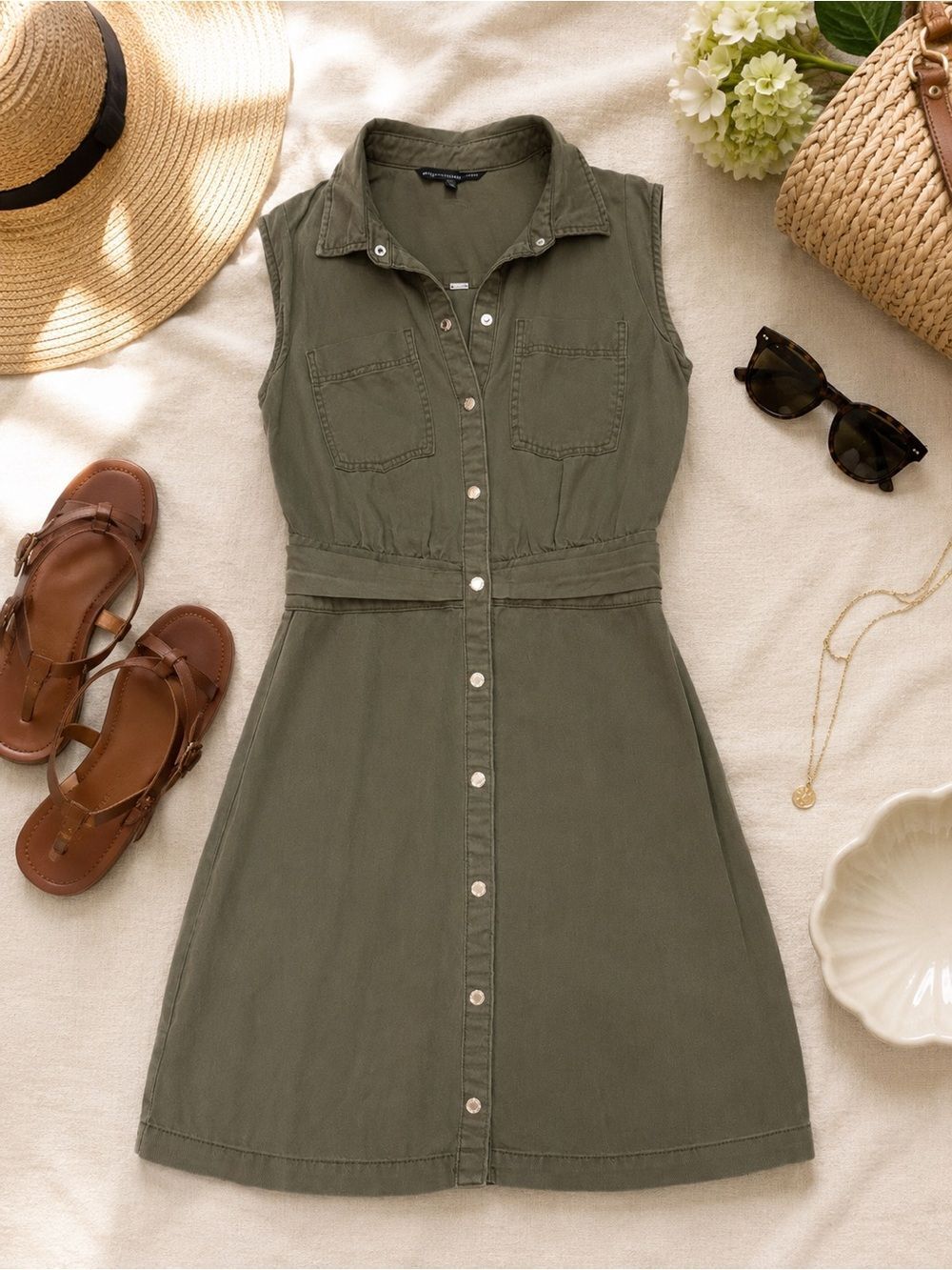 White House Black Market Soft Denim Shirt Dress Size 6 Blue
